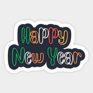 "Cheers to a Bright Beginning: Happy New Year 2024!" Sticker